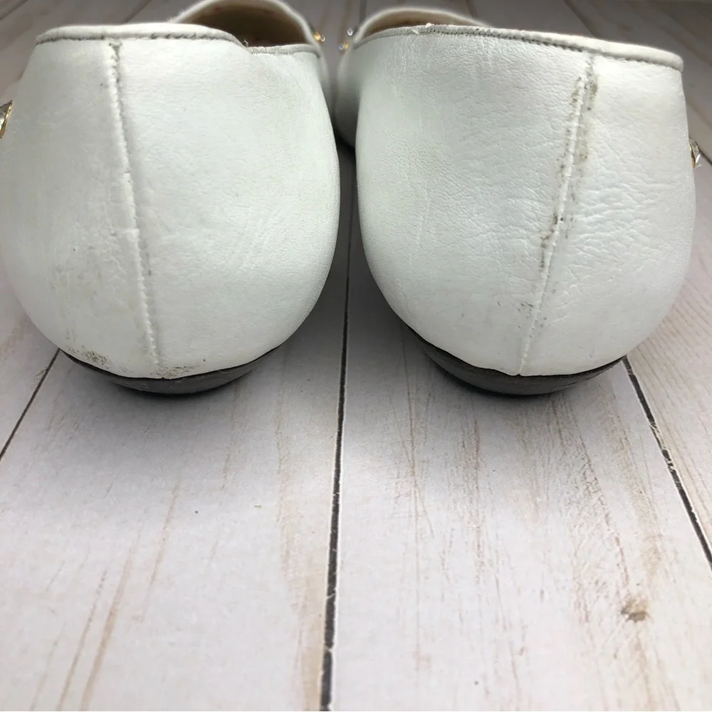 El Vaquero Vintage Rhinestone Studded Leather White Flats/Low Heels Sz 38 - Picture 10 of 14